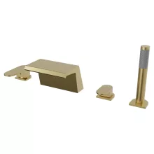 HD Spirit Brushed Gold perembe építhető négylyukú kádtöltő csaptelep