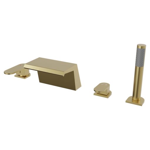 HD Spirit Brushed Gold perembe építhető négylyukú kádtöltő csaptelep