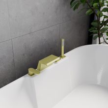 HD Spirit Brushed Gold perembe építhető négylyukú kádtöltő csaptelep