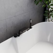 HD Spirit Black perembe építhető négylyukú kádtöltő csaptelep