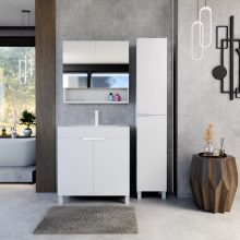 HD Paris Matt White 35 cm széles álló magasszekrény, matt fehér elemekkel