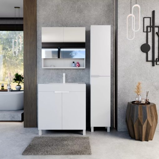 HD Paris Matt White 35 cm széles álló magasszekrény, matt fehér elemekkel