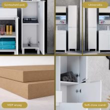 HD Paris Matt White 35 cm széles álló magasszekrény, matt fehér elemekkel