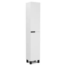 HD Paris Matt White 35 cm széles álló magasszekrény, matt fekete elemekkel