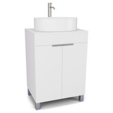 HD Paris Matt White 60 álló mosdószekrény matt fehér mosdópulttal és szálcsiszolt króm elemekkel