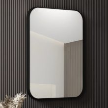 HD Paris Matt White 60 álló mosdószekrény matt fehér mosdópulttal és matt fekete elemekkel