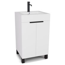 HD Paris Matt White 50 álló mosdószekrény matt fekete elemekkel