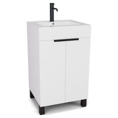   HD Paris Matt White 50 álló mosdószekrény matt fekete elemekkel