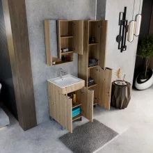 HD Paris Oak 50 álló mosdószekrény fényes króm elemekkel