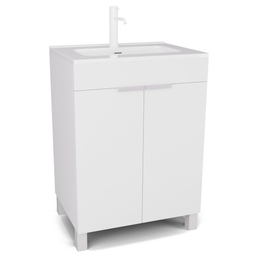 HD Paris Matt White 60 álló mosdószekrény matt fehér elemekkel