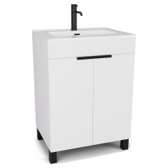   HD Paris Matt White 60 álló mosdószekrény matt fekete elemekkel