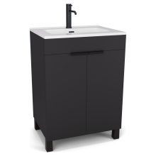 HD Paris Matt Black 60 álló mosdószekrény matt fekete elemekkel