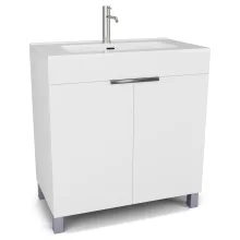 HD Paris Matt White 80 álló mosdószekrény fényes króm elemekkel