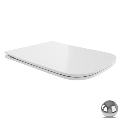 HD Slim "S" Glossy White WC tető fényes króm zsanérral