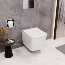 HD Slim "S" Glossy White WC tető fényes króm zsanérral