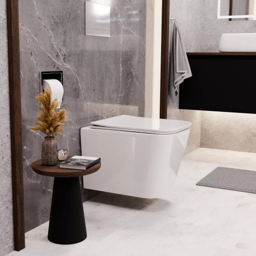 HD Slim "S" Glossy White WC tető fényes króm zsanérral