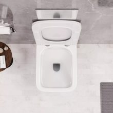 HD Slim "S" Glossy White WC tető fényes króm zsanérral