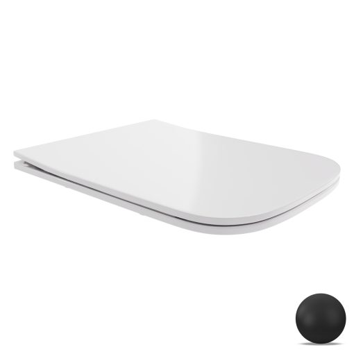 HD Slim "S" Glossy White WC tető matt fekete zsanérral