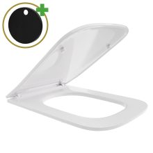 HD Slim "S" Glossy White WC tető matt fekete zsanérral