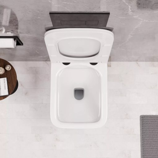 HD Slim "S" Glossy White WC tető matt fekete zsanérral