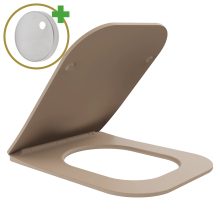 HD Slim "S" Matt Cappucino WC tető fényes króm zsanérral