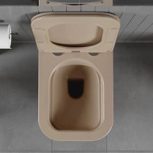 HD Slim "S" Matt Cappucino WC tető fényes króm zsanérral