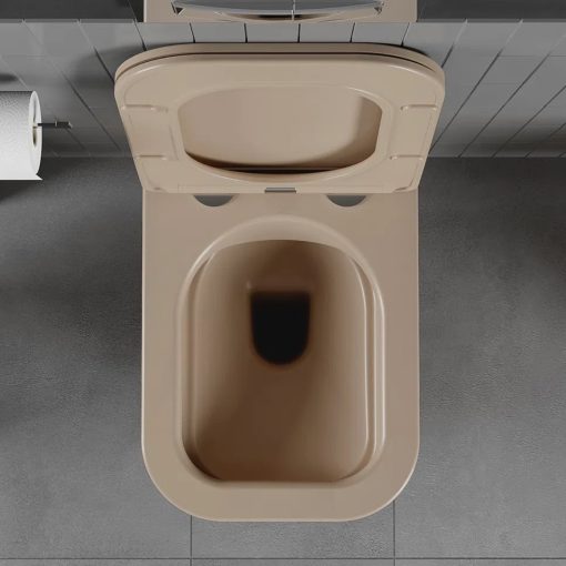 HD Slim "S" Matt Cappucino WC tető fényes króm zsanérral