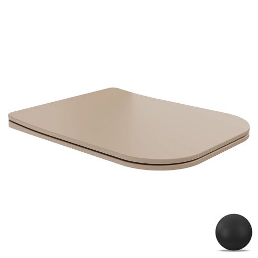 HD Slim "S" Matt Cappucino WC tető matt fekete zsanérral