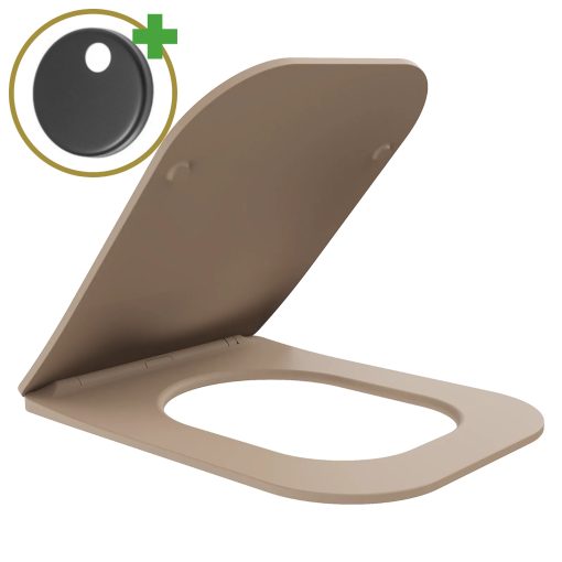 HD Slim "S" Matt Cappucino WC tető matt fekete zsanérral