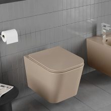 HD Slim "S" Matt Cappucino WC tető matt fekete zsanérral