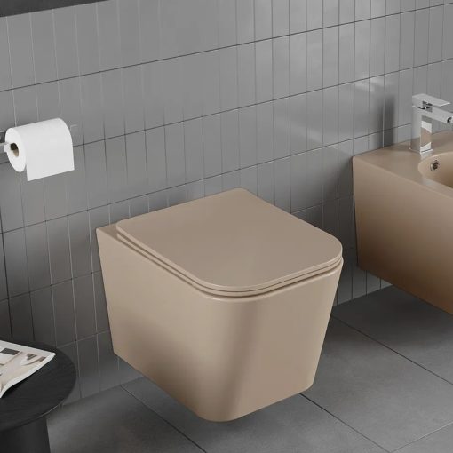 HD Slim "S" Matt Cappucino WC tető matt fekete zsanérral