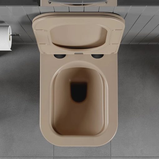 HD Slim "S" Matt Cappucino WC tető matt fekete zsanérral