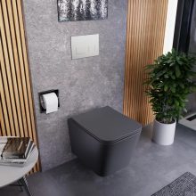 HD Slim "S" Matt Antracit WC tető fényes króm zsanérral