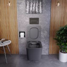 HD Slim "S" Matt Antracit WC tető fényes króm zsanérral