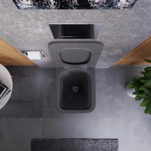 HD Slim "S" Matt Antracit WC tető fényes króm zsanérral