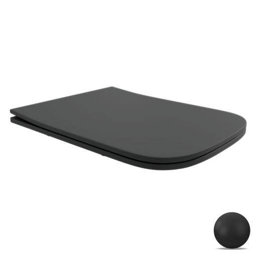 HD Slim "S" Matt Antracit WC tető matt fekete zsanérral