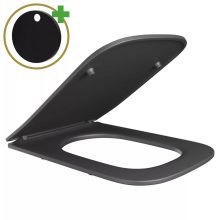 HD Slim "S" Matt Antracit WC tető matt fekete zsanérral