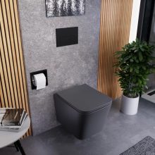 HD Slim "S" Matt Antracit WC tető matt fekete zsanérral