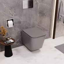 HD Slim "S" Matt Grey WC tető fényes króm zsanérral