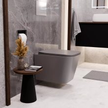 HD Slim "S" Matt Grey WC tető fényes króm zsanérral