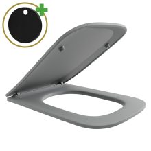 HD Slim "S" Matt Grey WC tető matt fekete zsanérral