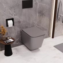 HD Slim "S" Matt Grey WC tető matt fekete zsanérral