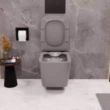 HD Slim "S" Matt Grey WC tető matt fekete zsanérral