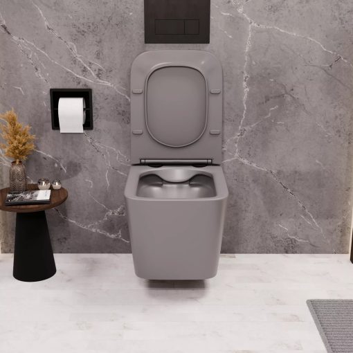 HD Slim "S" Matt Grey WC tető matt fekete zsanérral