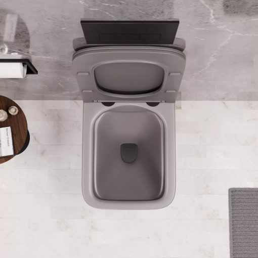 HD Slim "S" Matt Grey WC tető matt fekete zsanérral