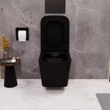 HD Slim "S" Matt Black WC tető matt fekete zsanérral