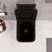 HD Slim "S" Matt Black WC tető matt fekete zsanérral