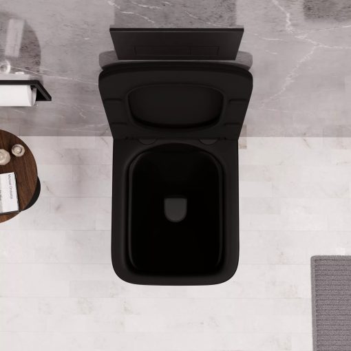 HD Slim "S" Matt Black WC tető matt fekete zsanérral