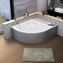 HD Sense 130x130 cm széles szimmetrikus íves akril sarokkád lábbal