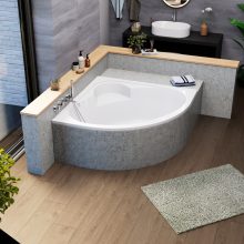 HD Sense 130x130 cm széles szimmetrikus íves akril sarokkád